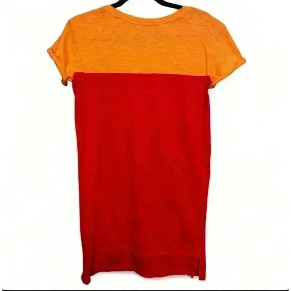 Nicole Miller NY Women's Orange Color Block T-Shirt Dress Size Small - Picture 3 of 7